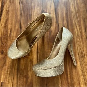 Aldo Gold platform stiletto heels - 39 / 8.5  gold sparkly pumps